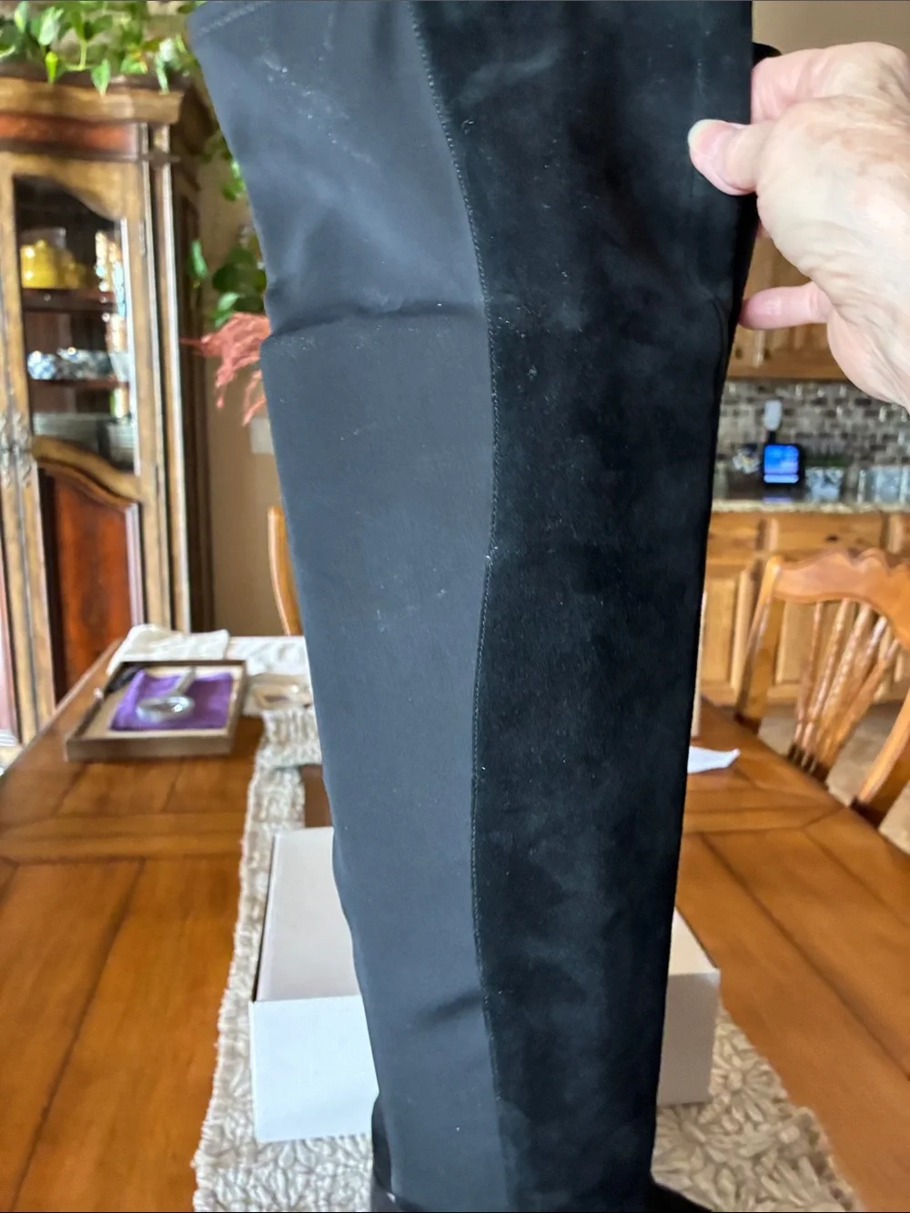 Tory Burch Black Over-the-Knee Suede Boots